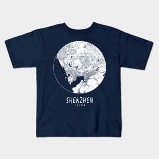 Shenzhen, China City Map - Full Moon Kids T-Shirt